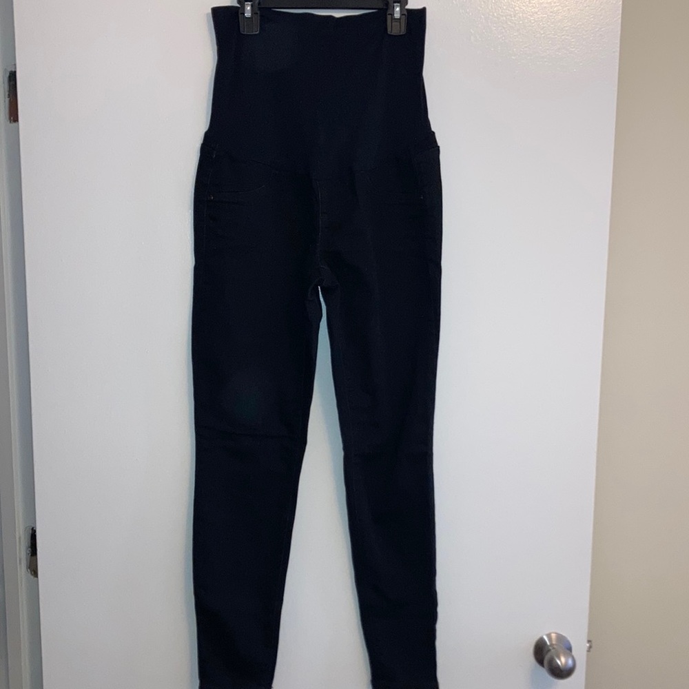 Women’s a:glow Maternity Black Jeggings Size 6 Covers Mid-Belly